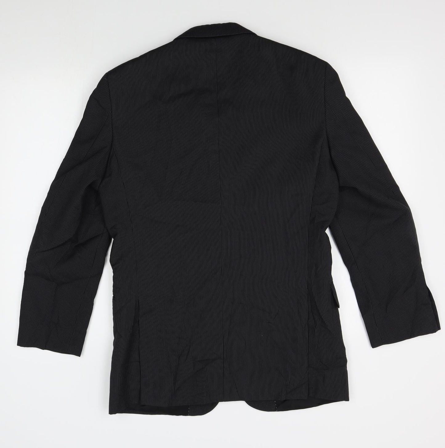 savoy taylors guild Mens Black Striped  Jacket Blazer Size 36