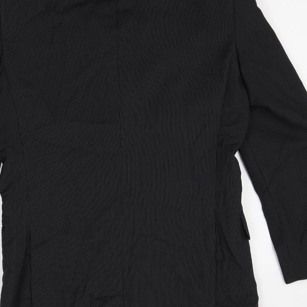 savoy taylors guild Mens Black Striped  Jacket Blazer Size 36