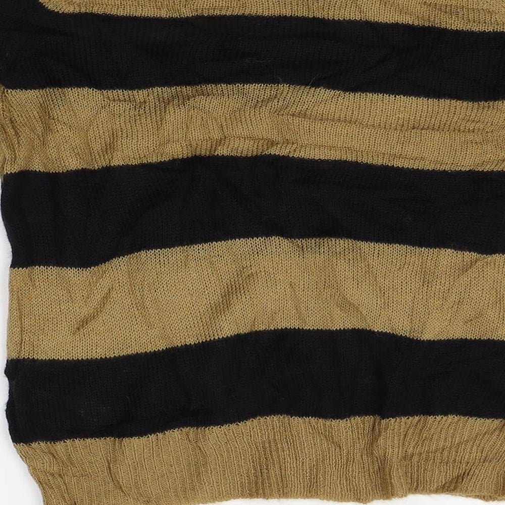H&M Womens Gold Striped  Pullover Jumper Size S