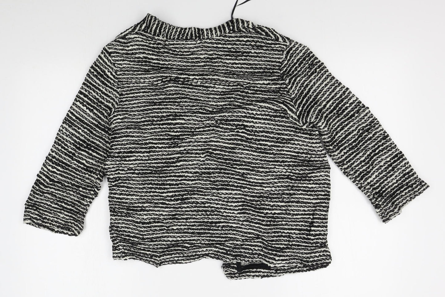 H&M Womens White Striped  Cardigan Jumper Size M