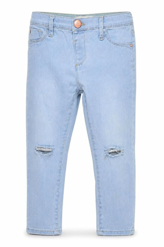 River Island Girls Blue  Denim Skinny Jeans Size 9 Years - Distressed Look