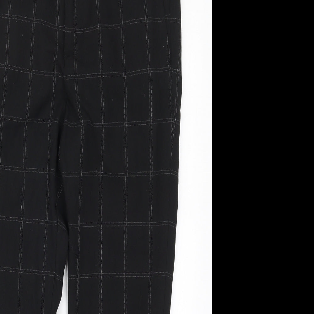 H&M Womens Black Check  Trousers  Size 32 in L25.5 in