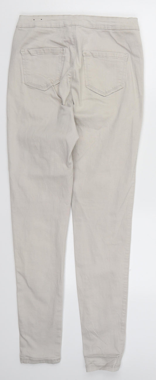 Missguided Womens Grey  Denim Skinny Jeans Size 14 L28 in