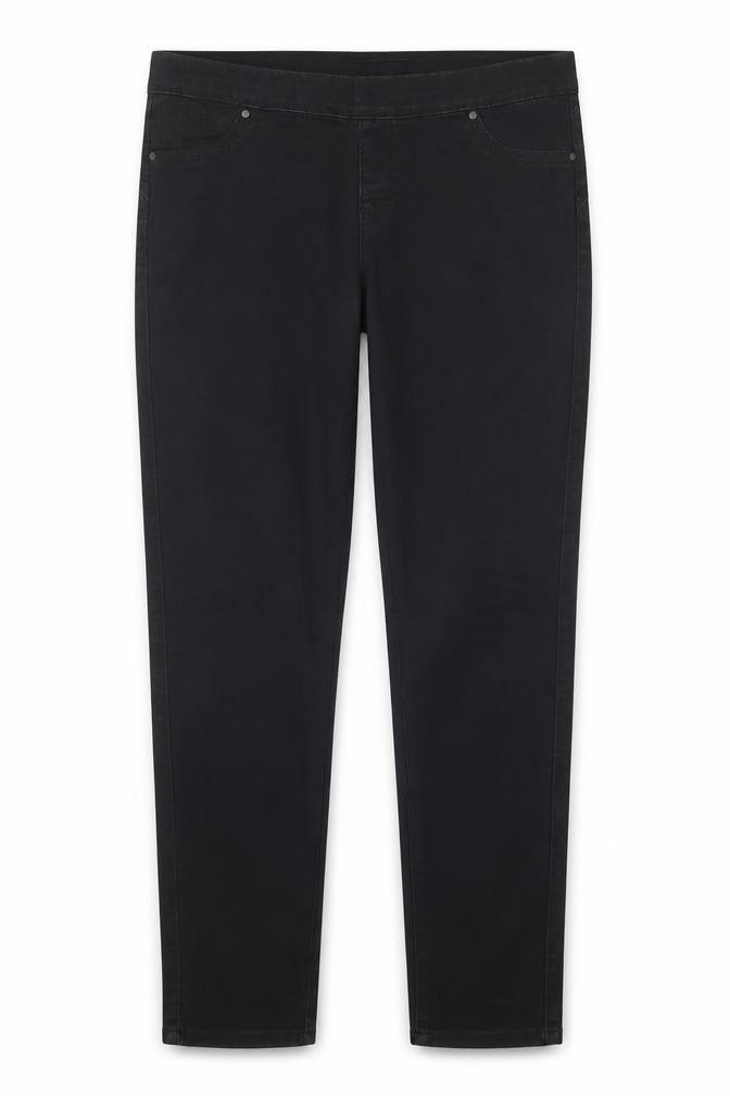Front view of Denim Co. women’s black denim straight jeans, size UK 14, 29.5-inch leg