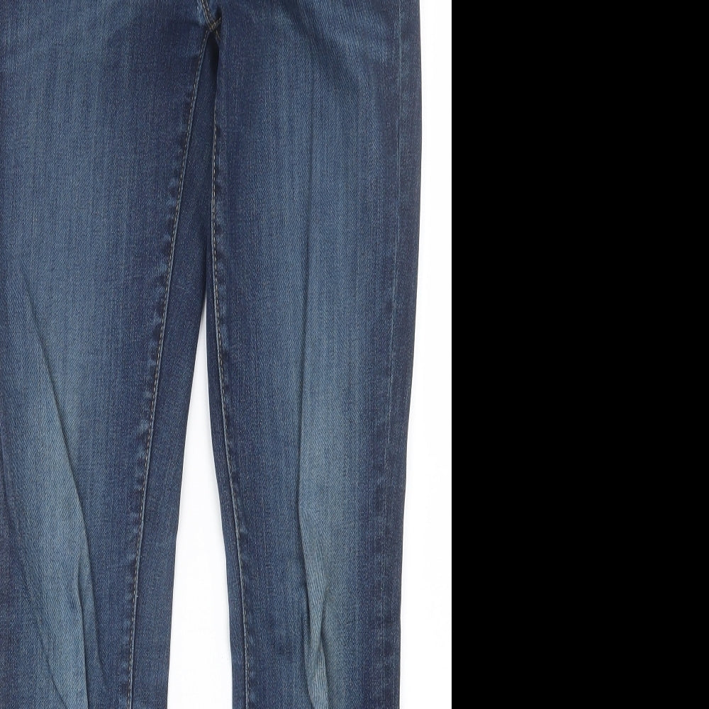Preworn Womens Blue  Denim Straight Jeans Size 8 L30 in