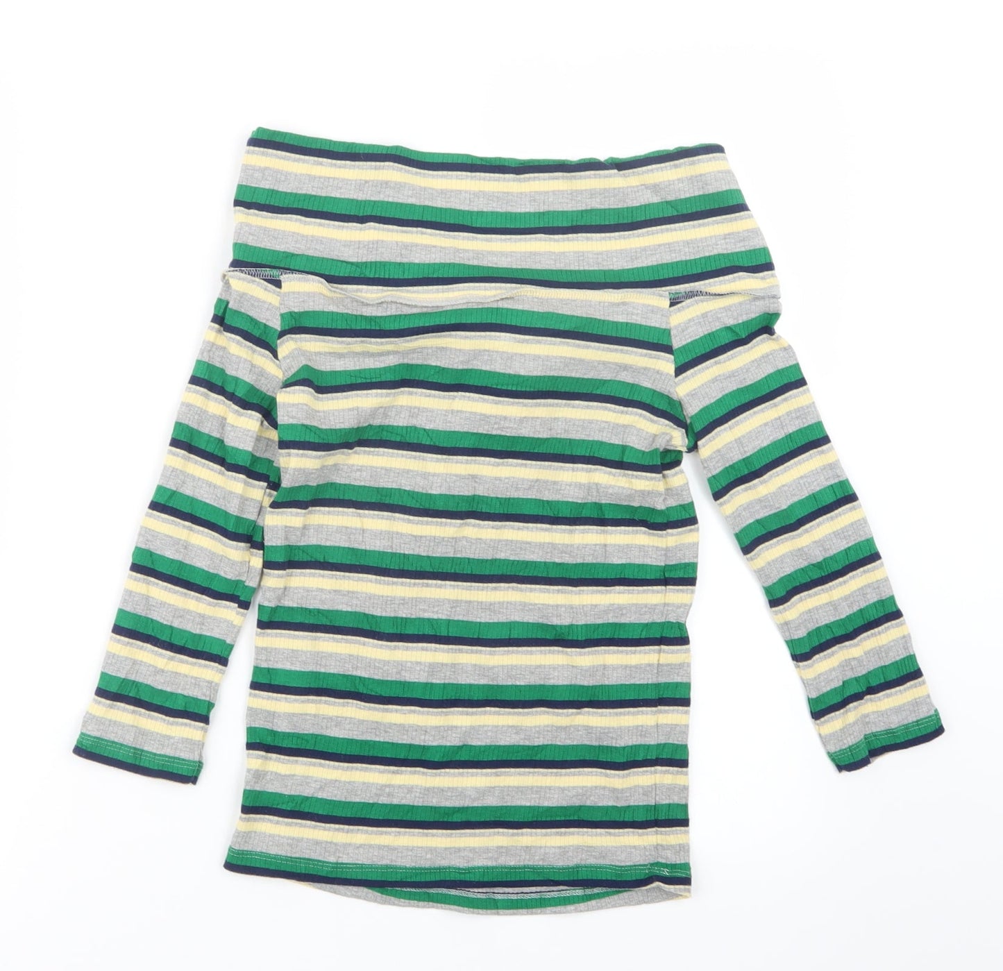 River Island Womens Green Striped  Pullover Jumper Size 8