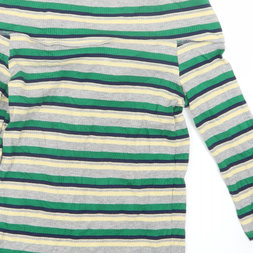 River Island Womens Green Striped  Pullover Jumper Size 8