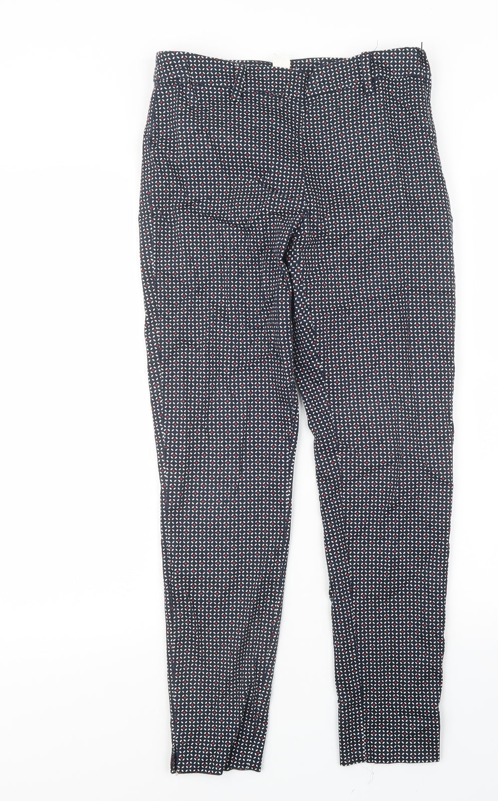 H&M Womens Blue Geometric  Trousers  Size 6 L27 in