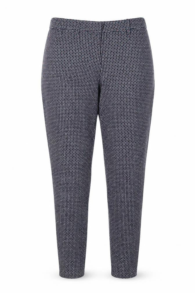 H&M Womens Blue Geometric  Trousers  Size 6 L27 in