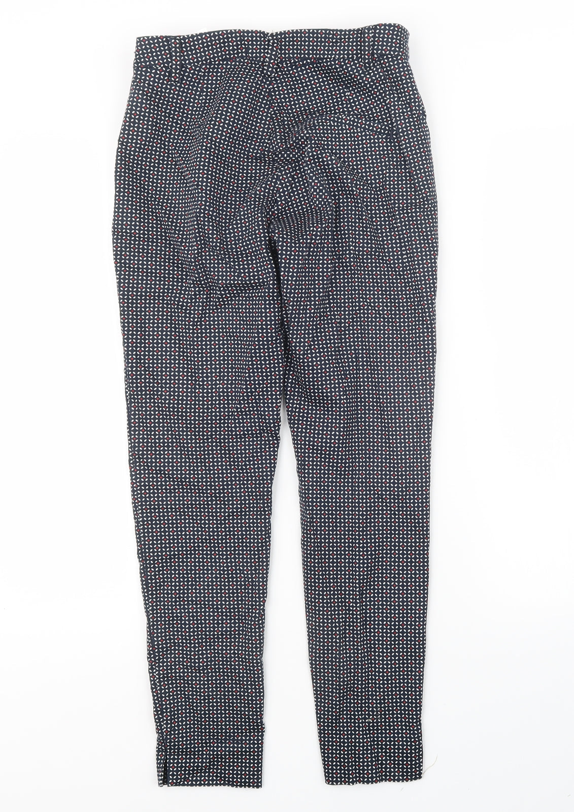 H&M Womens Blue Geometric  Trousers  Size 6 L27 in