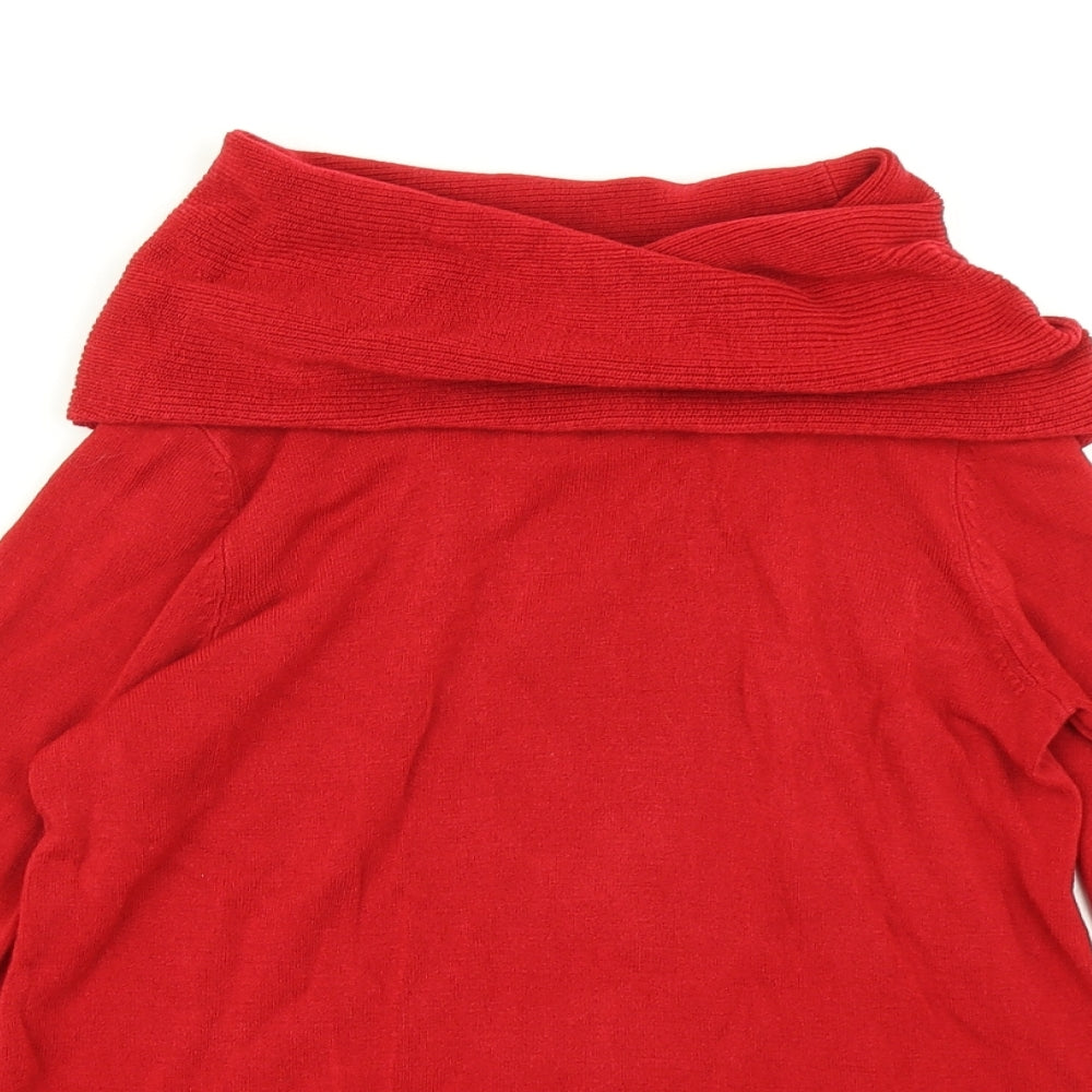 Marks & Spencer Womens Red  Knit Pullover Jumper Size 8