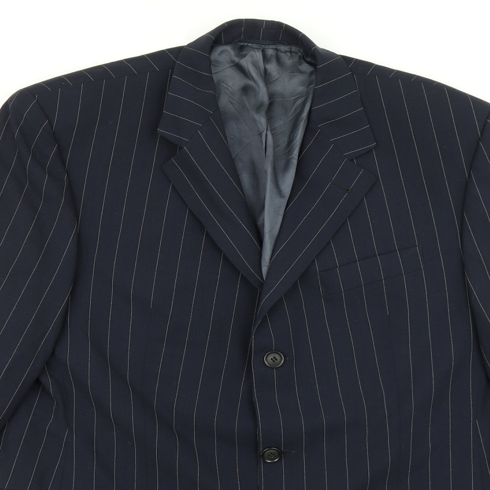 Carl Gross Mens Black Striped  Jacket Blazer Size 38