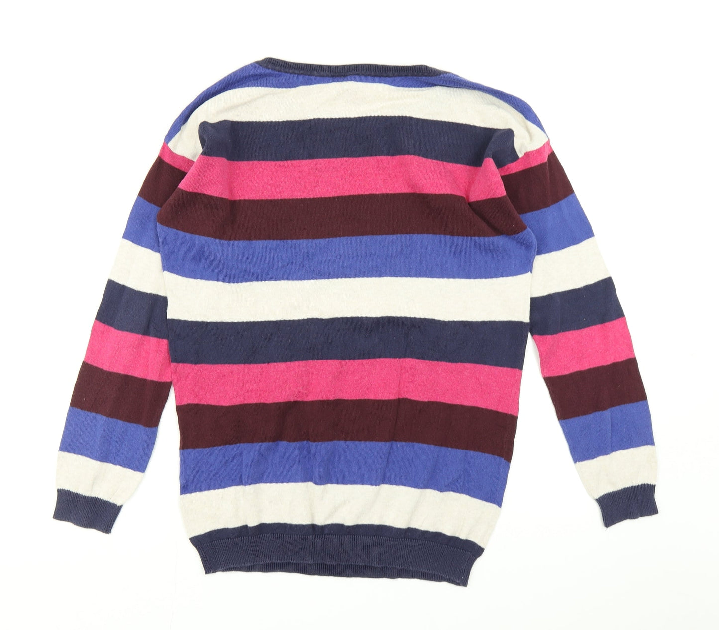 Divided Womens Purple Striped Knit Pullover Jumper Size XS