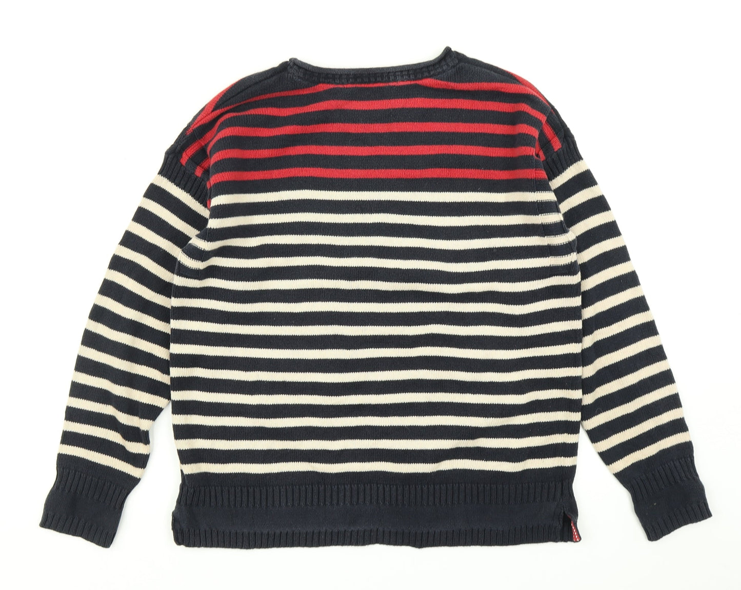 M&S Womens Blue Striped Knit Pullover Jumper Size 10
