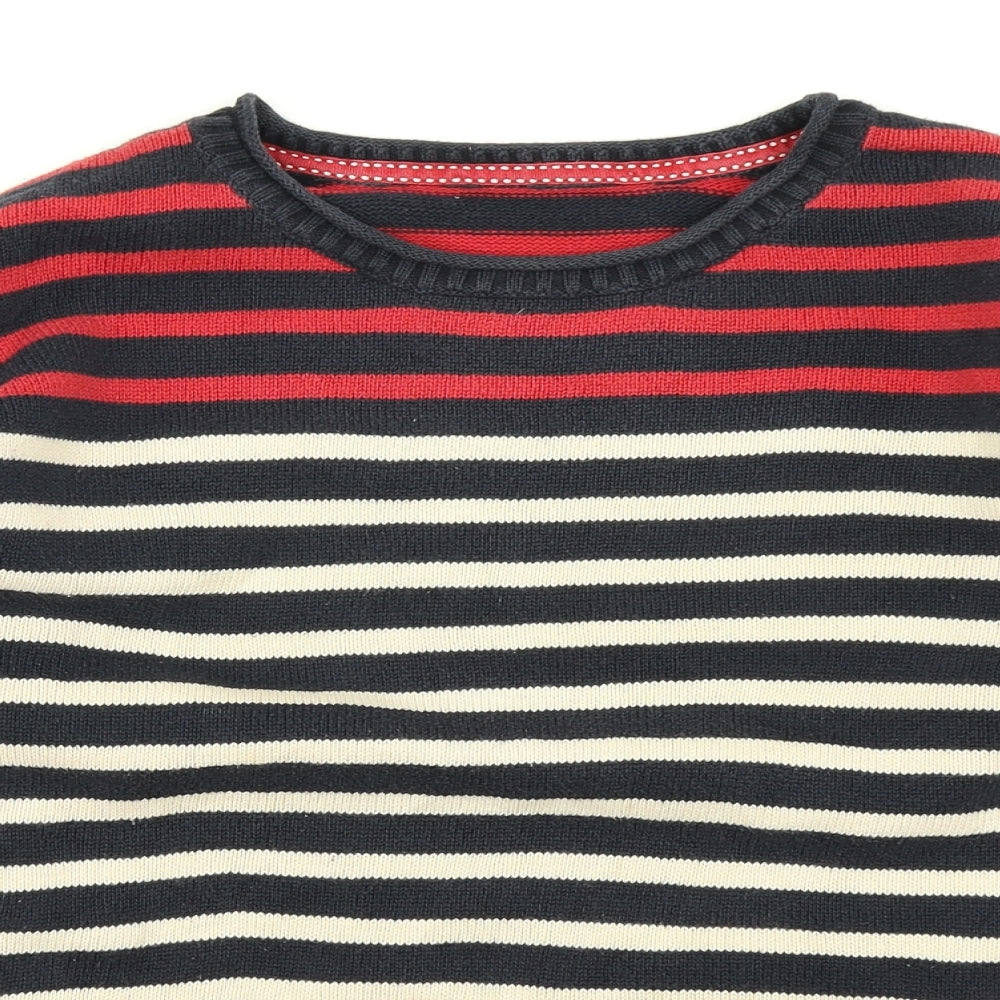 M&S Womens Blue Striped Knit Pullover Jumper Size 10