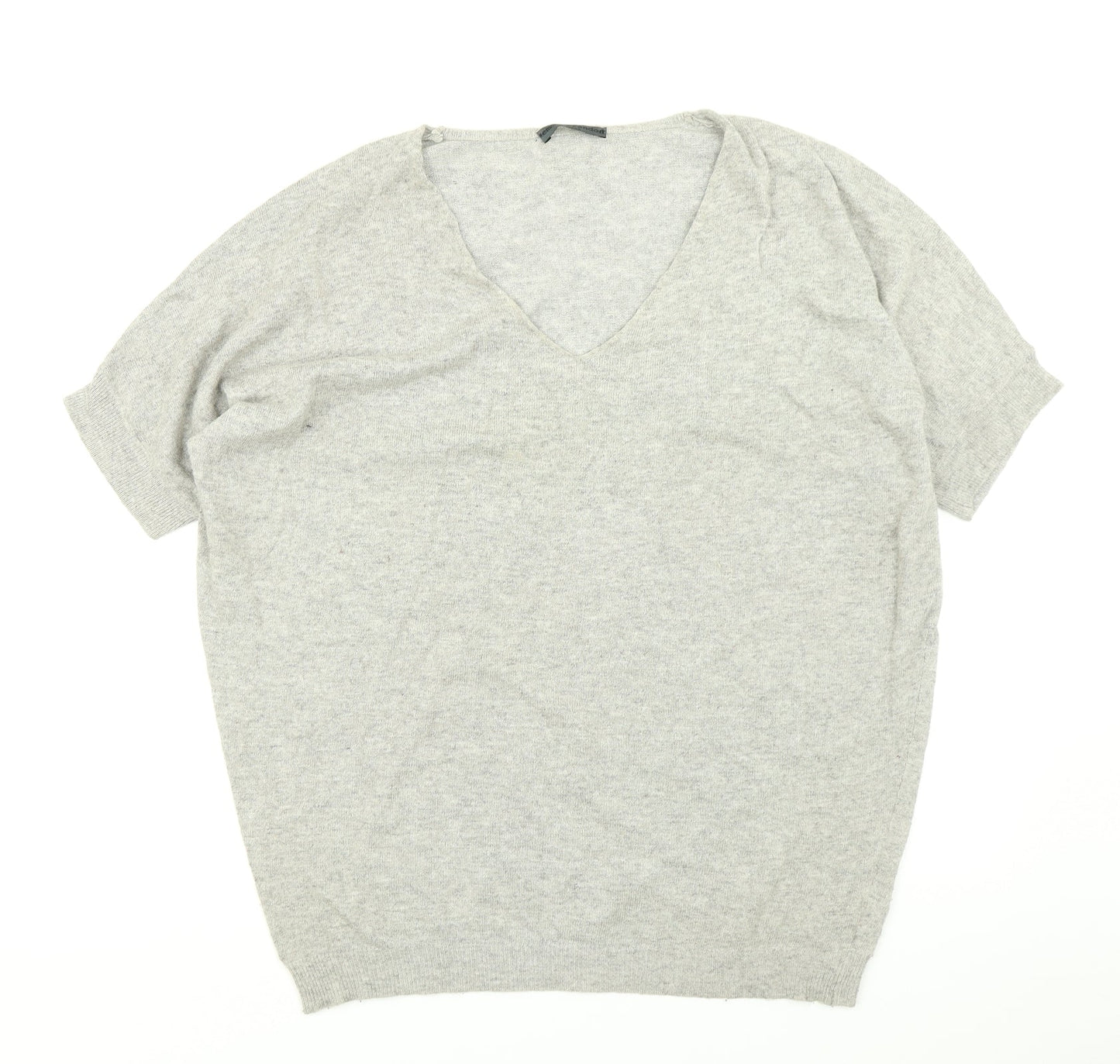 Emma Brendon Womens Grey  Knit Basic T-Shirt Size M