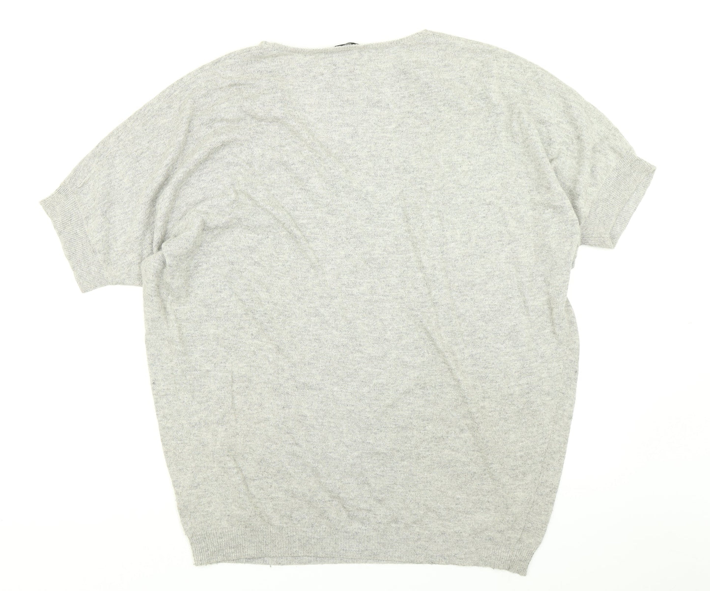 Emma Brendon Womens Grey  Knit Basic T-Shirt Size M