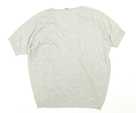 Emma Brendon Womens Grey  Knit Basic T-Shirt Size M