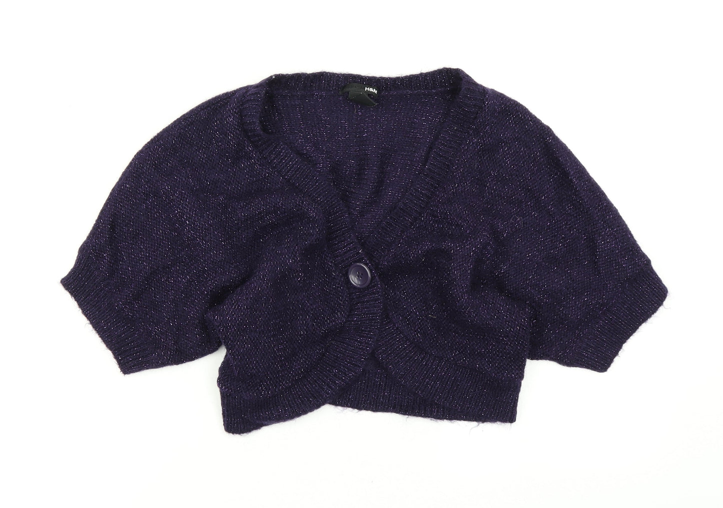 H&M Womens Purple  Knit Cardigan Jumper Size L