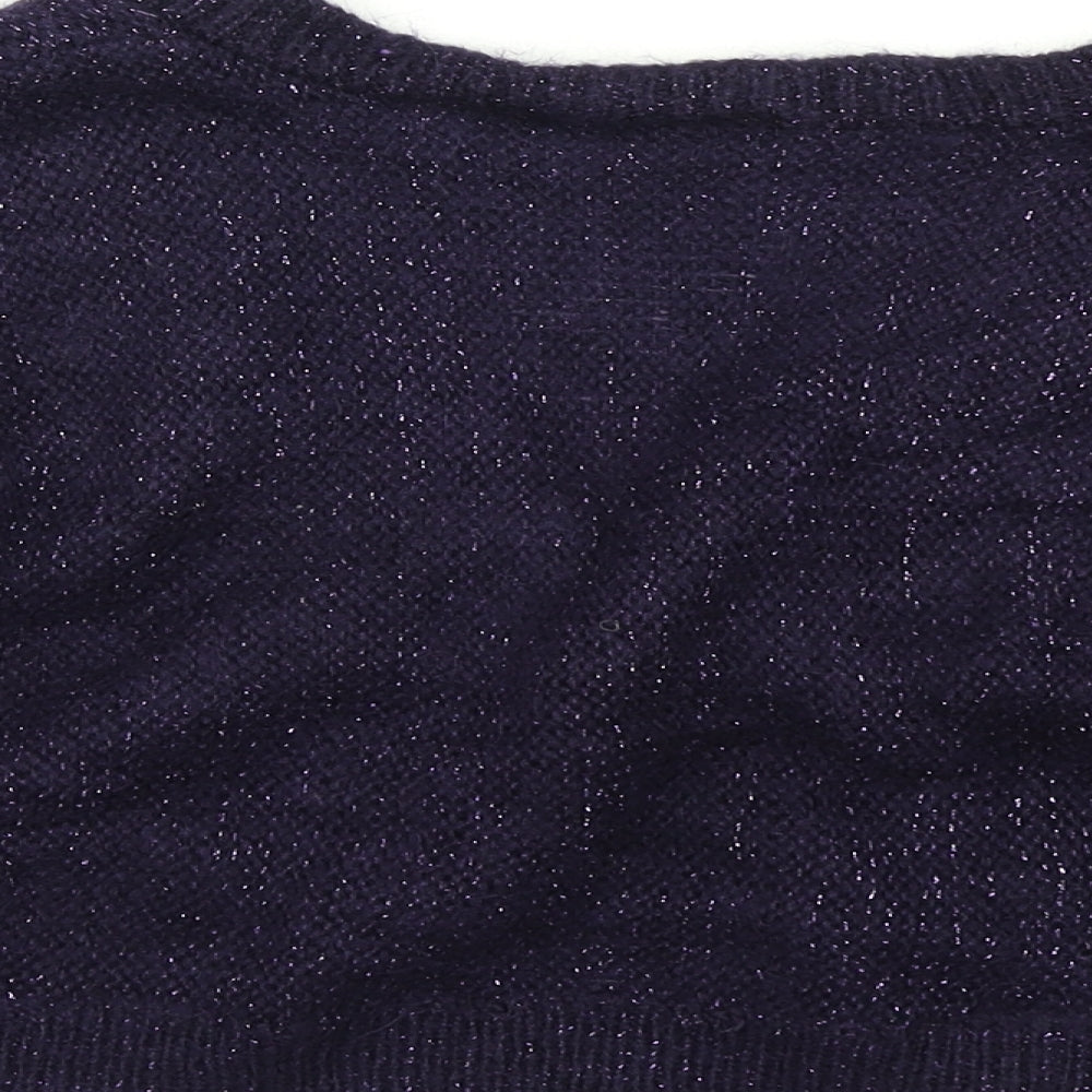 H&M Womens Purple  Knit Cardigan Jumper Size L