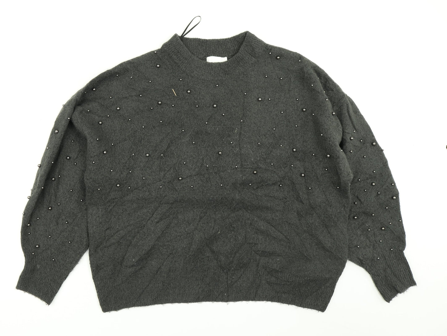 H&M Womens Grey  Knit Pullover Jumper Size M