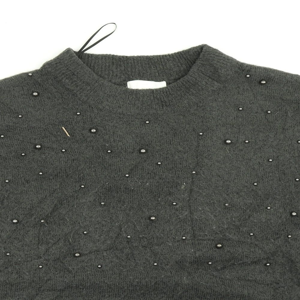 H&M Womens Grey  Knit Pullover Jumper Size M