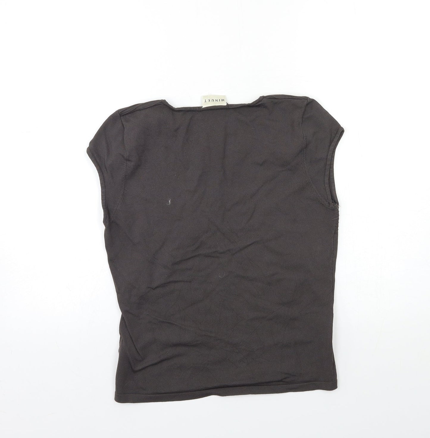 Minute Womens Grey  Knit Basic T-Shirt Size 12