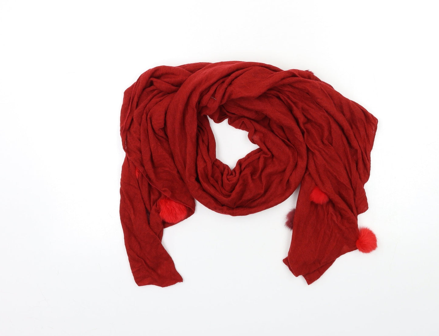 MISS TREND Womens Red    Scarf   - pom pom