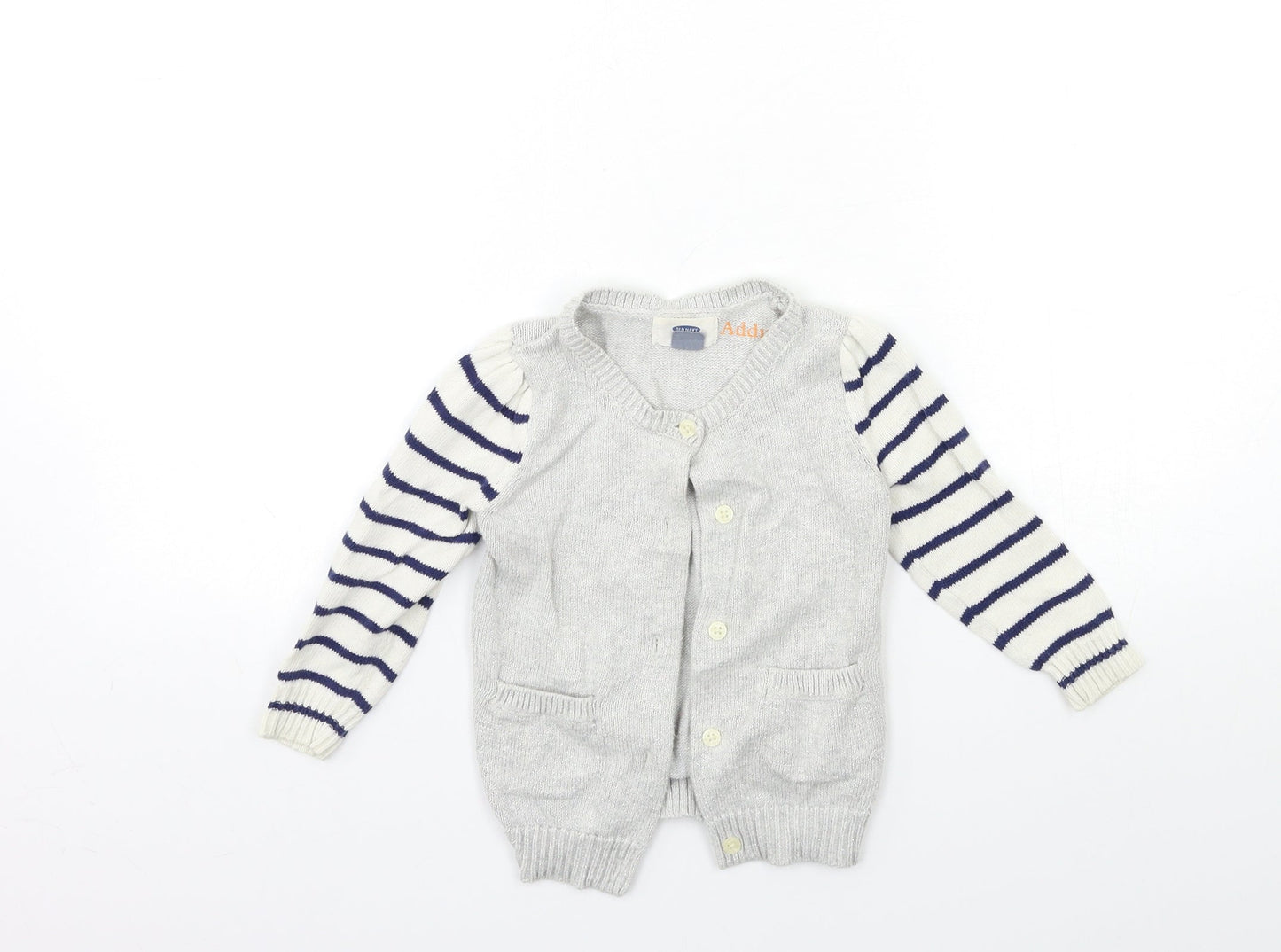 Old Navy Baby Silver Striped Knit Cardigan Jumper Size 24 Months
