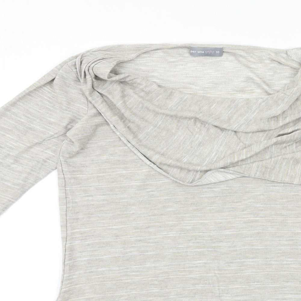 Per Una Womens Grey  Knit Pullover Jumper Size 10