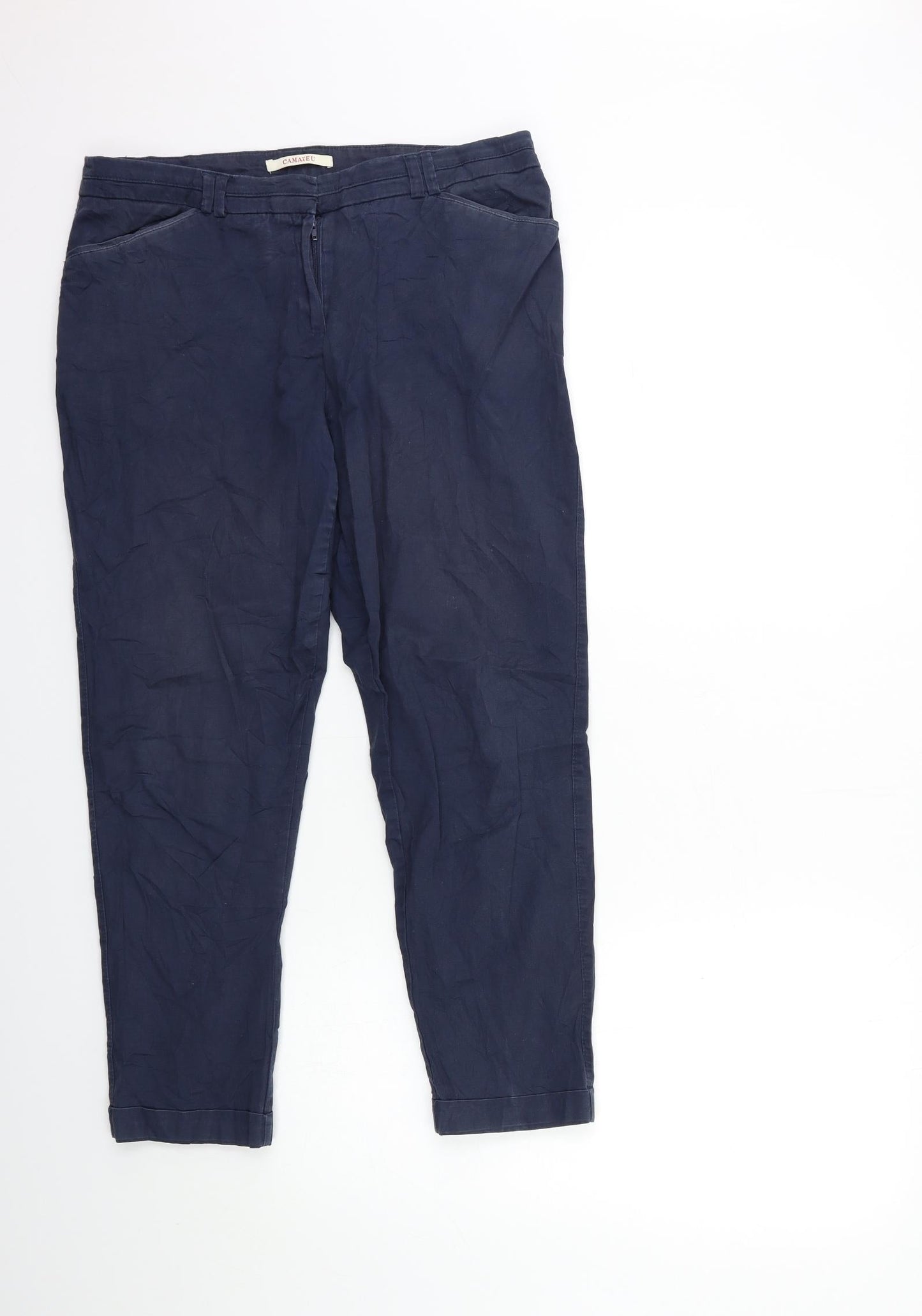 Camaïeu Womens Blue   Trousers  Size 12 L25 in