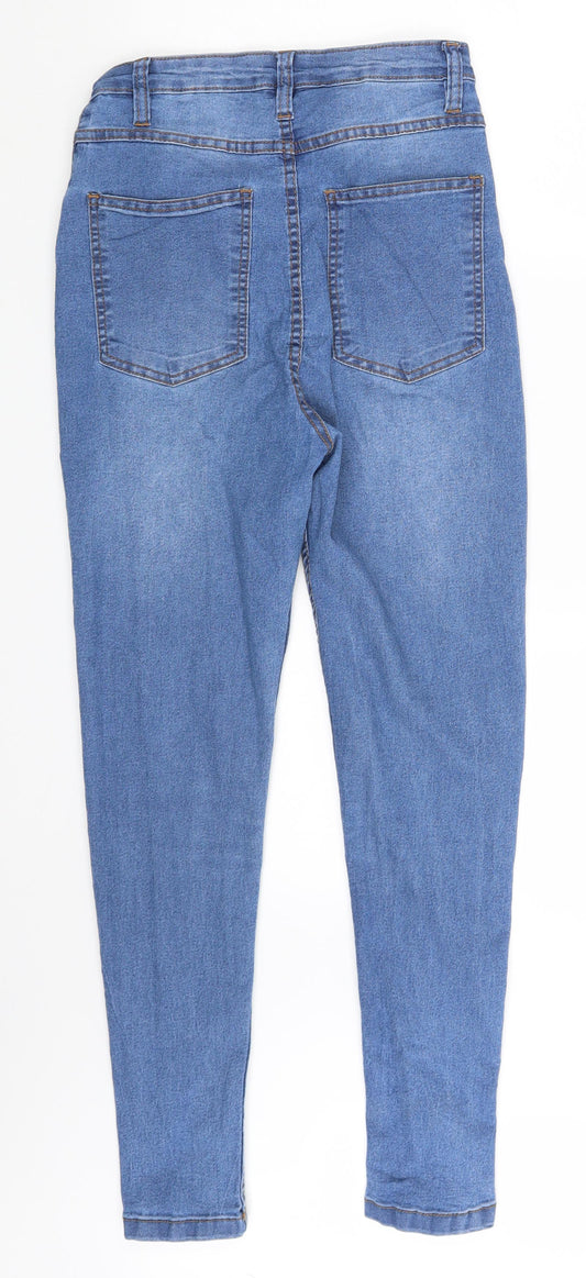 PRETTYLITTLETHING Womens Blue  Denim Skinny Jeans Size 6 L28 in