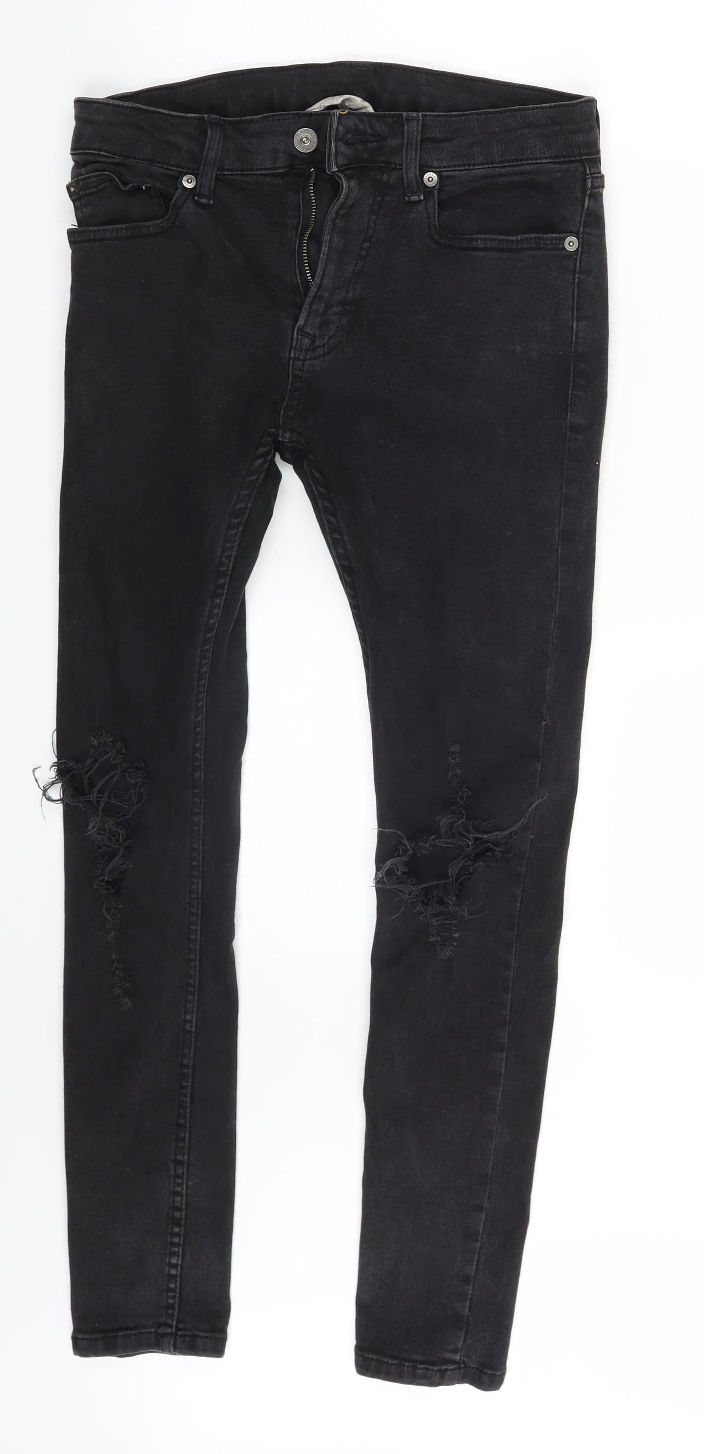 Topman Mens Black  Denim Skinny Jeans Size 30 in L27 in