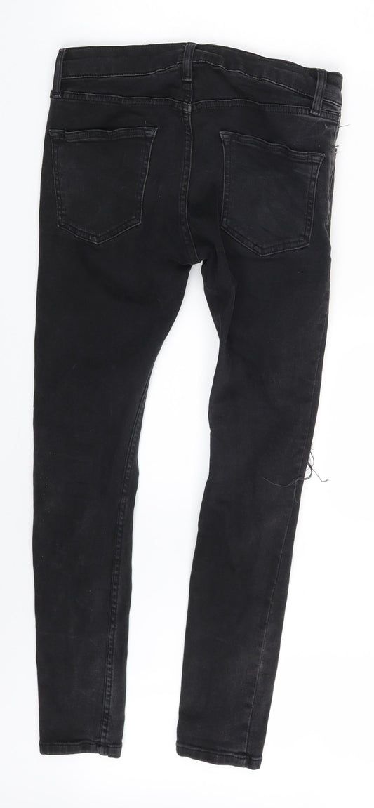 Topman Mens Black  Denim Skinny Jeans Size 30 in L27 in