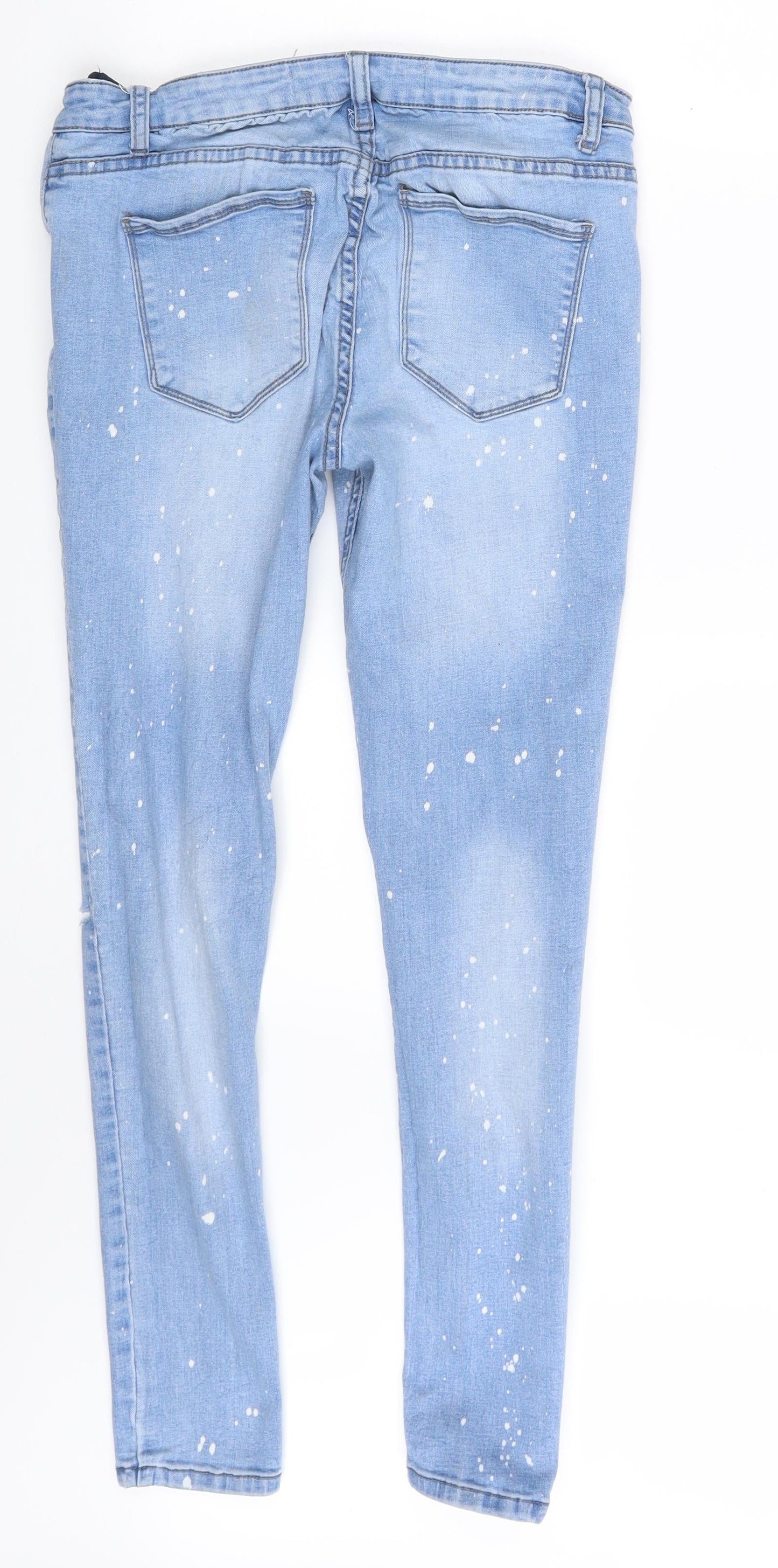 Denim Co. Womens Blue Polka Dot Denim Skinny Jeans Size 12 L28 in