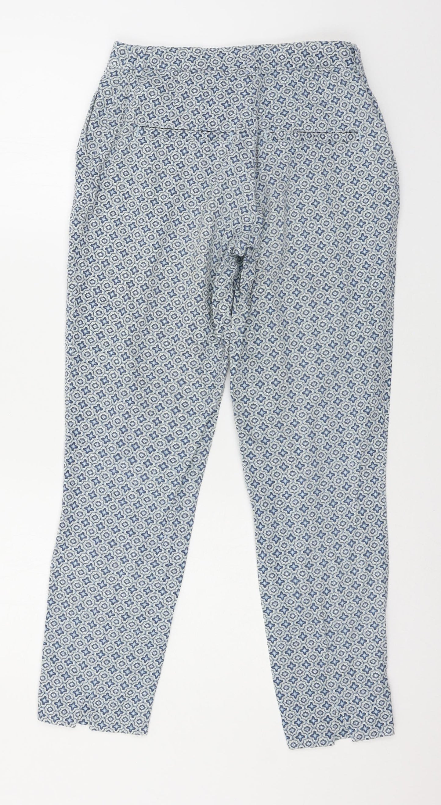 H&M Womens Blue Geometric  Trousers  Size 28 in L26 in