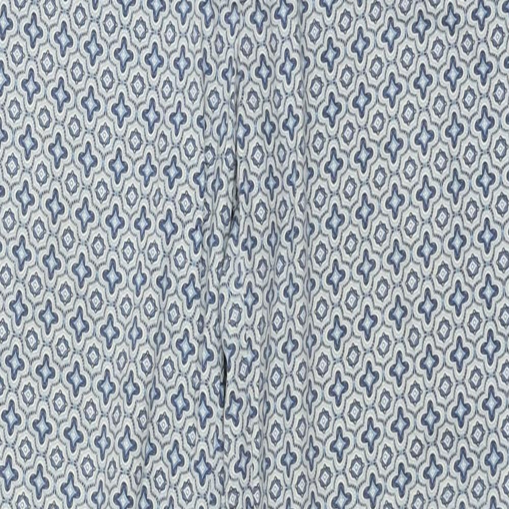 H&M Womens Blue Geometric  Trousers  Size 28 in L26 in