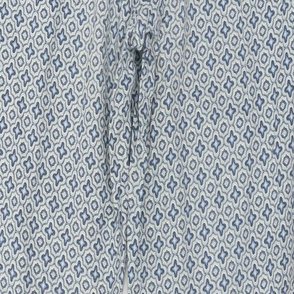 H&M Womens Blue Geometric  Trousers  Size 28 in L26 in
