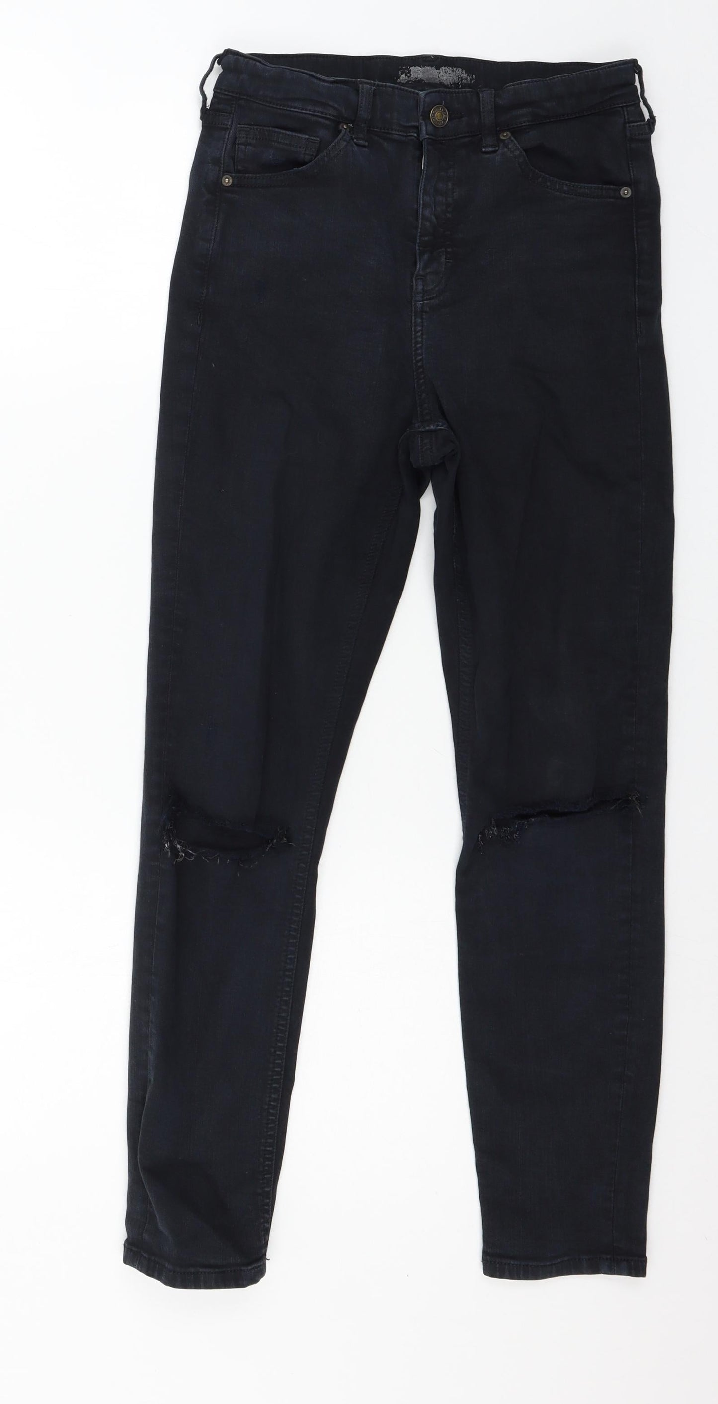 Preworn Womens Black  Denim Skinny Jeans Size 28 in L32 in