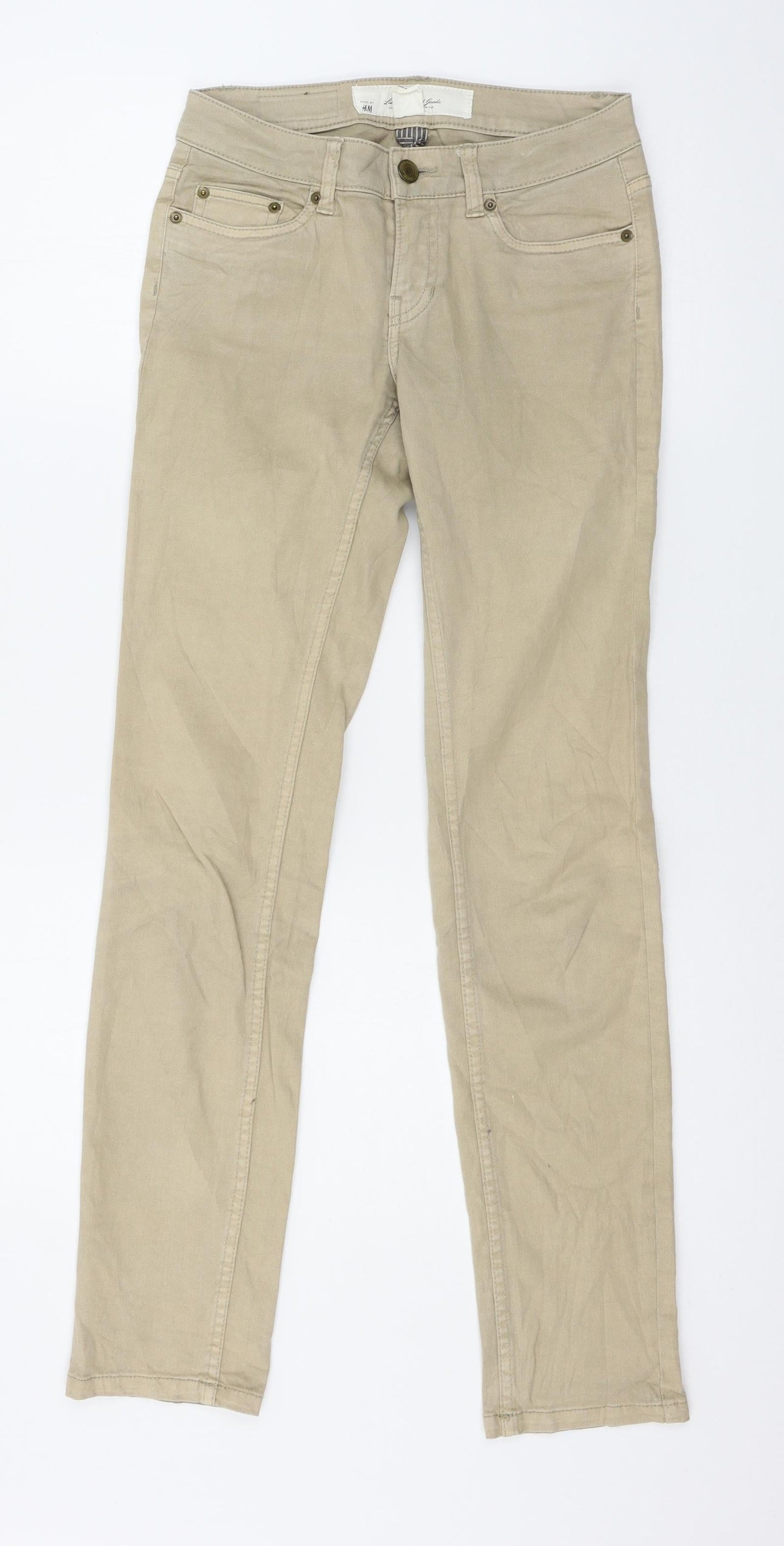 H&M Womens Beige  Denim Skinny Jeans Size 6 L29 in