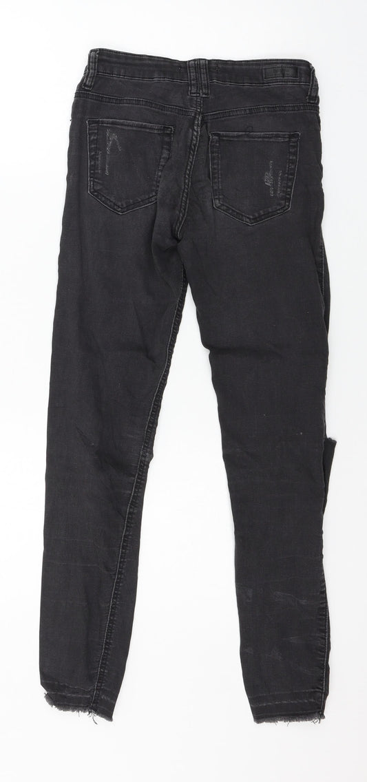 Bershka Womens Grey  Denim Skinny Jeans Size 6 L27 in