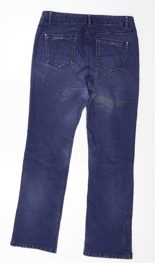 Preworn Womens Blue  Denim Straight Jeans Size 12 L28 in