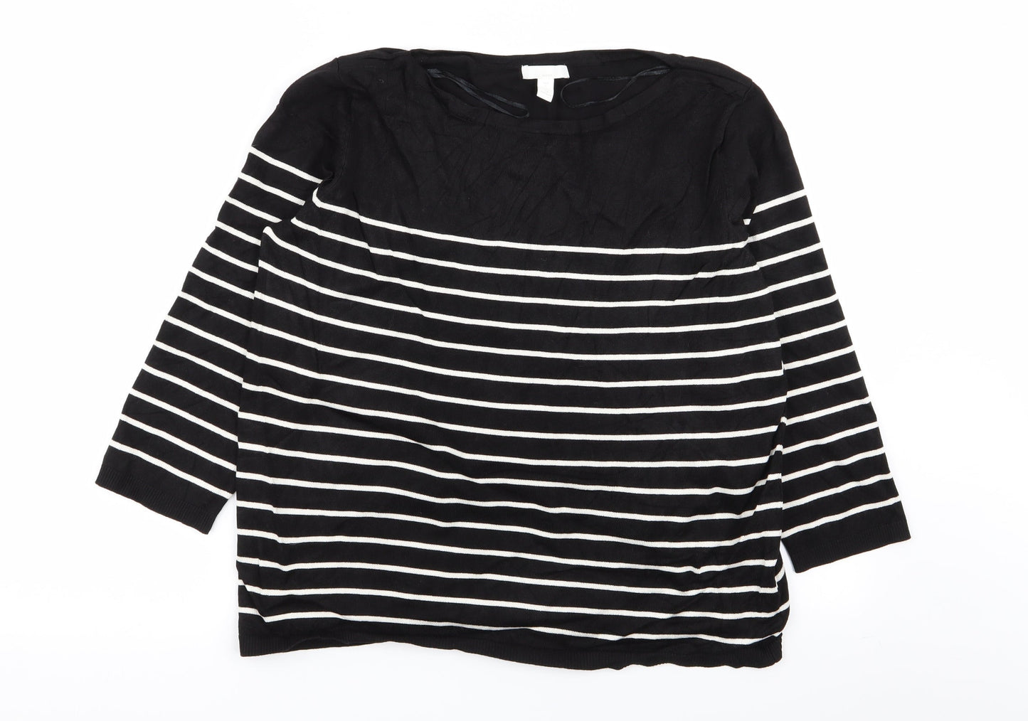 H&M Womens Multicoloured Striped  Pullover Jumper Size L