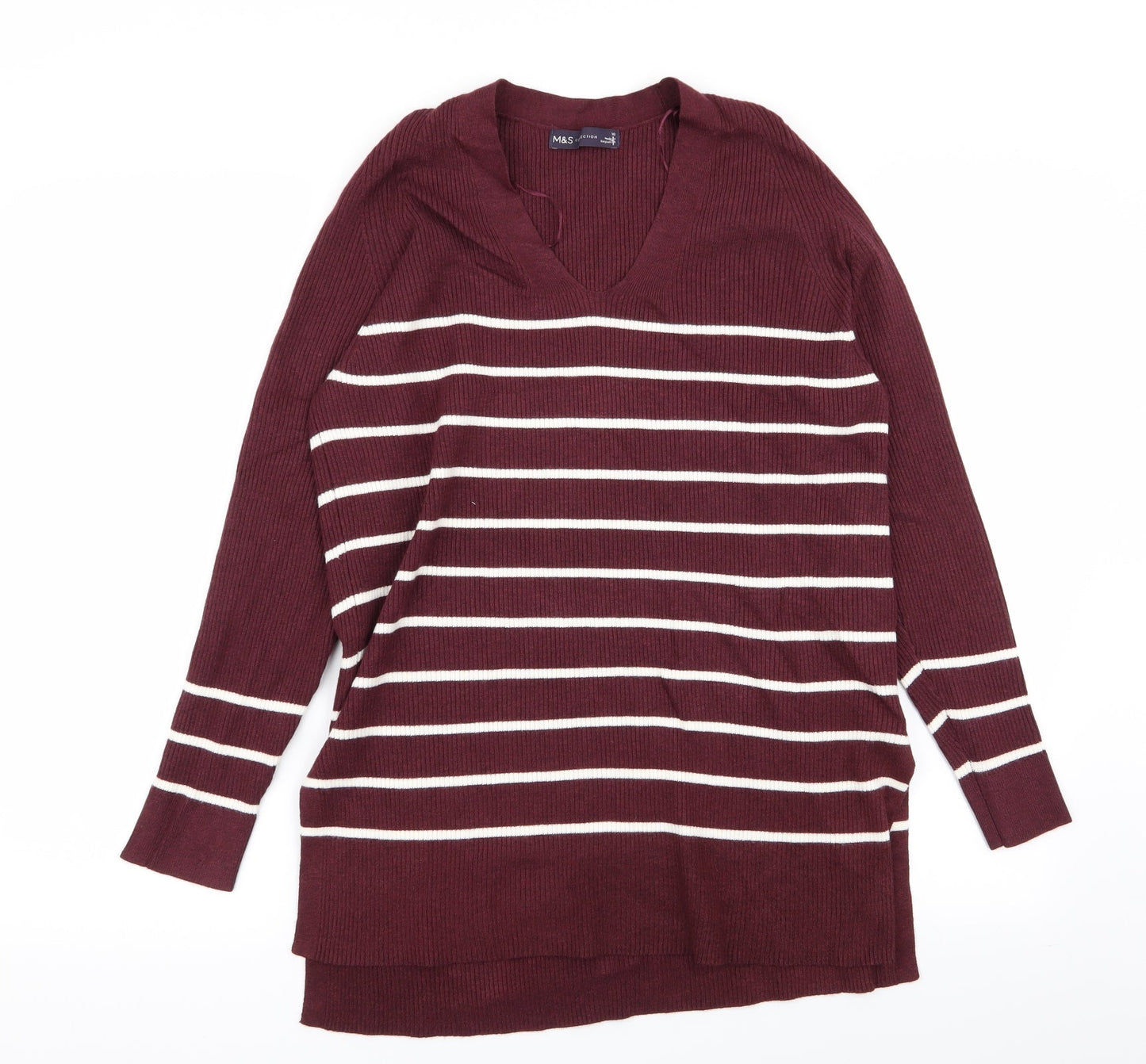 M&S Womens Multicoloured Striped  Pullover Jumper Size 10