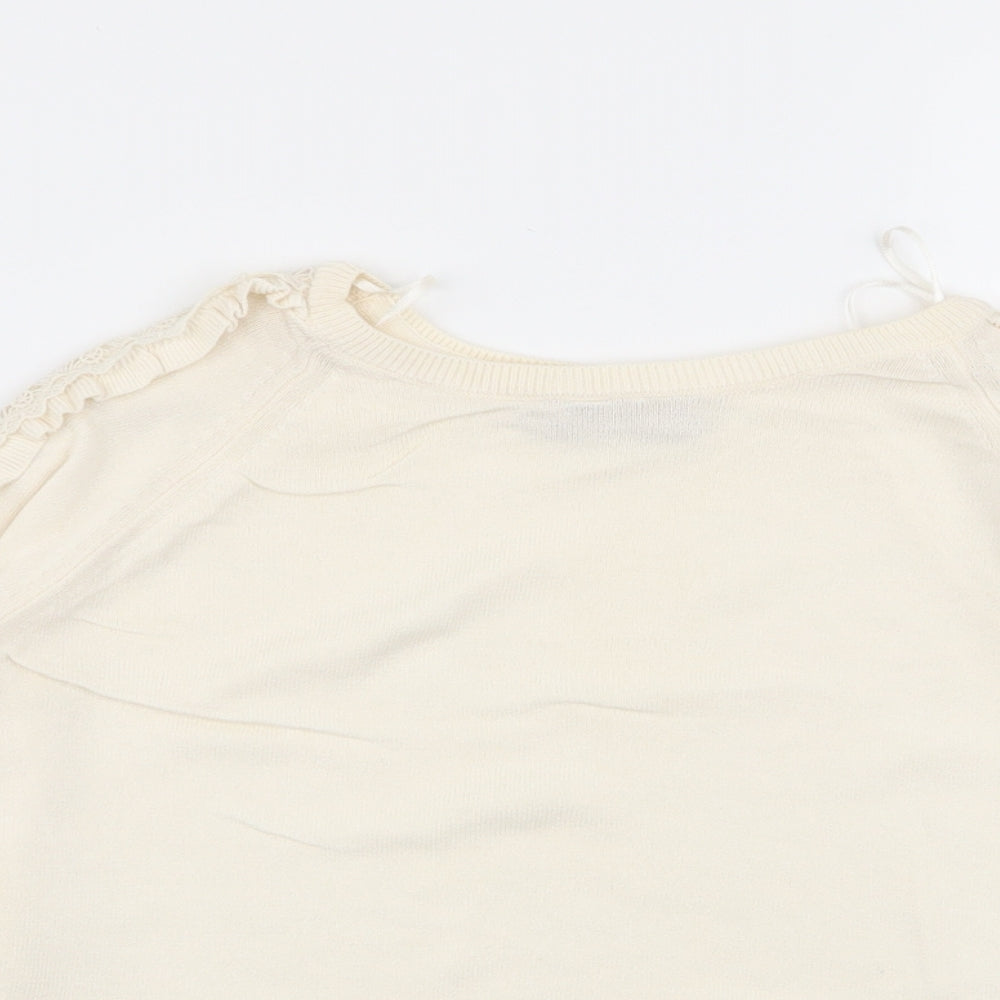 Per Una Womens Ivory Floral  Pullover Jumper Size 10