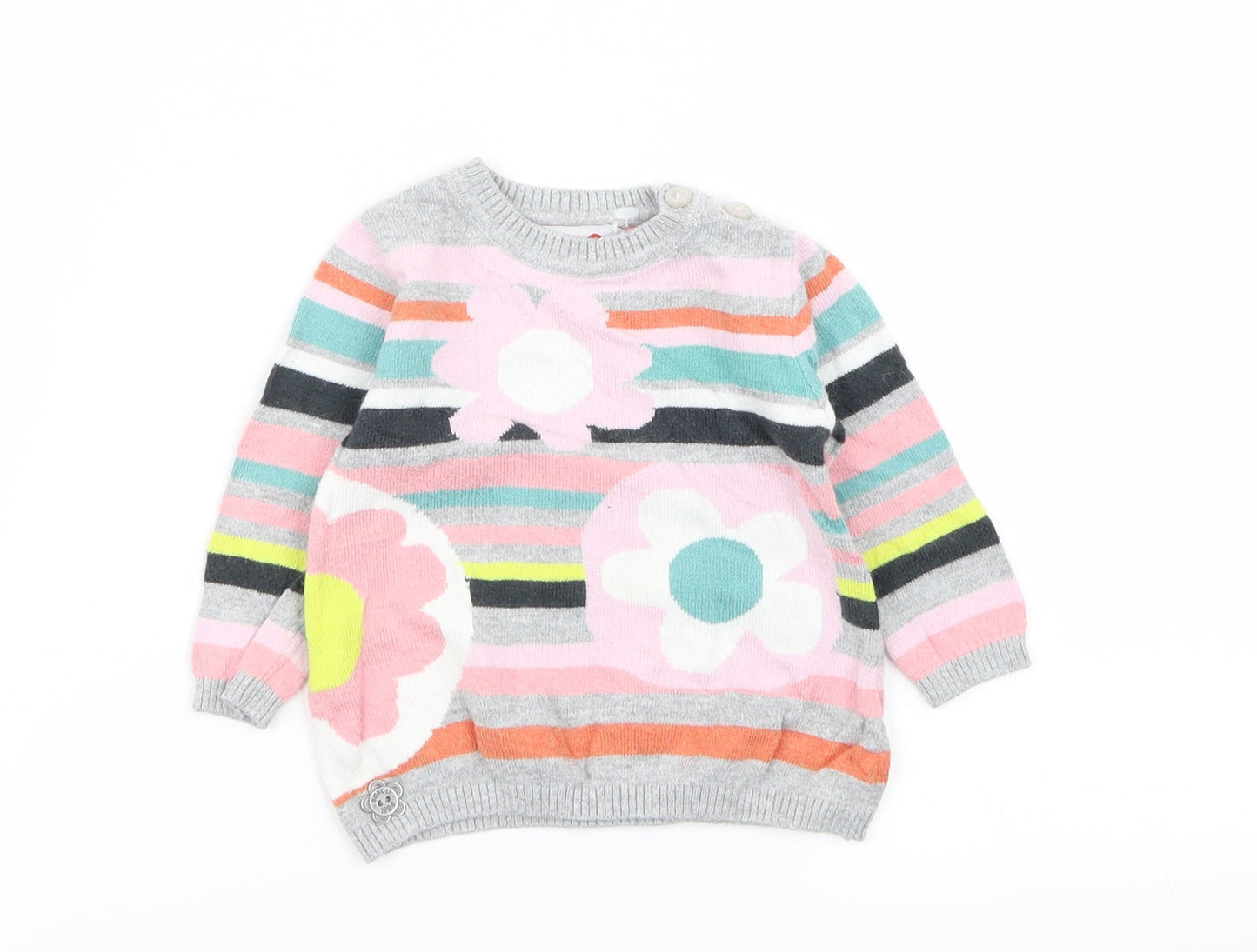 Boboli Girls Multicoloured Striped  Pullover Jumper Size 0-3 Months