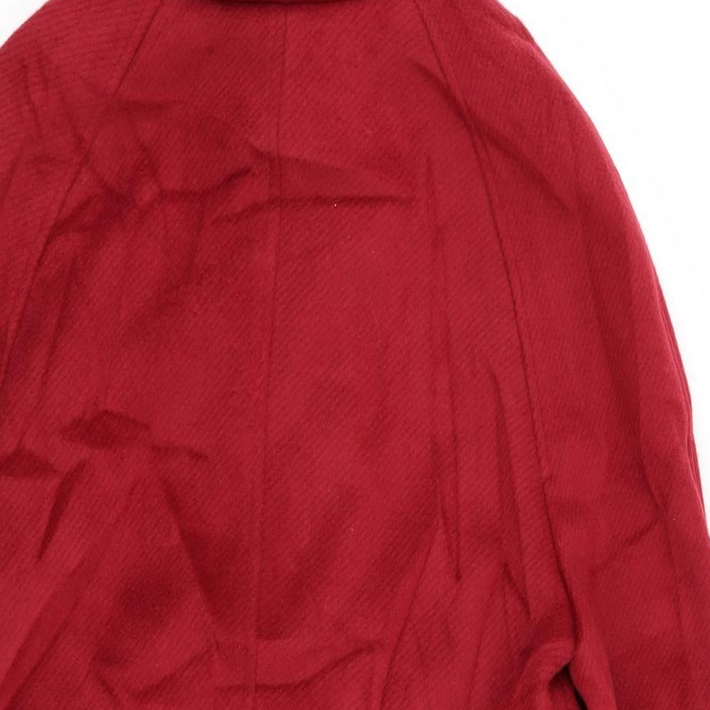 M&S Womens Red   Overcoat Coat Size 8