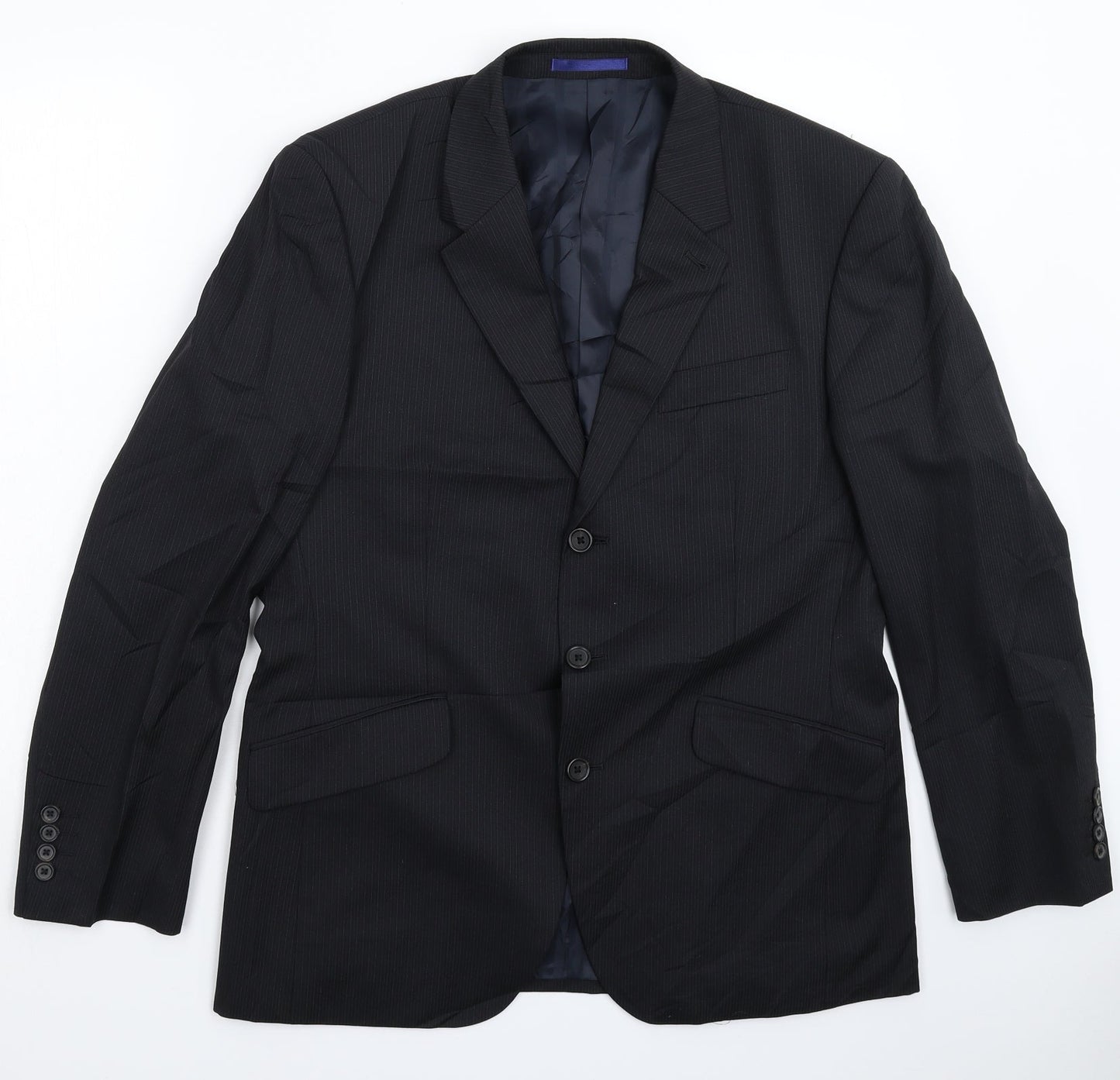 NEXT Mens Black Striped  Jacket Suit Jacket Size 40