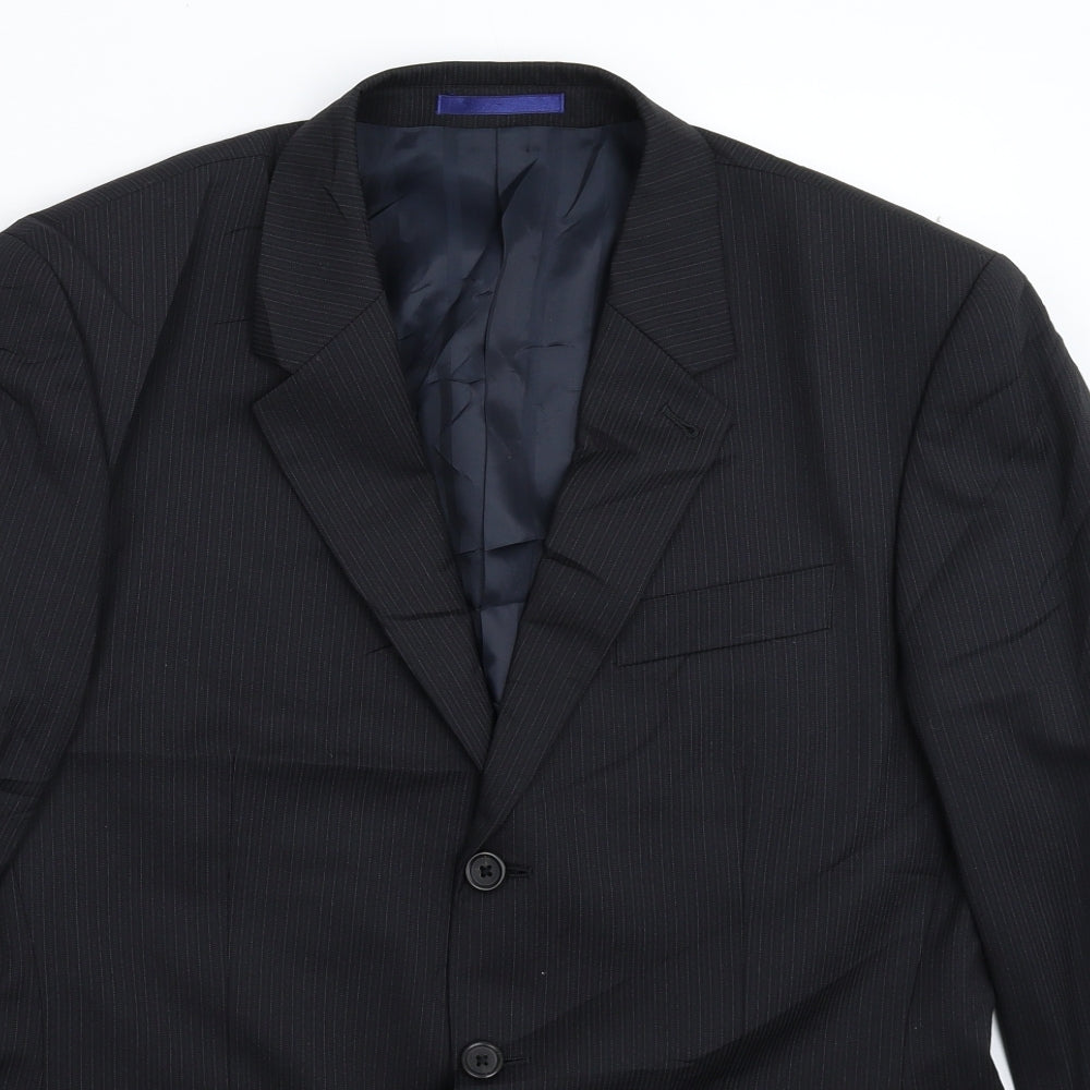 NEXT Mens Black Striped  Jacket Suit Jacket Size 40