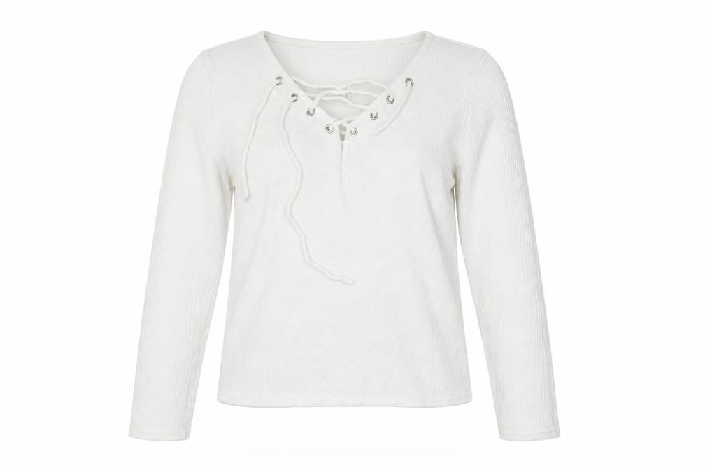 Divided Womens White  Knit Pullover Jumper Size M